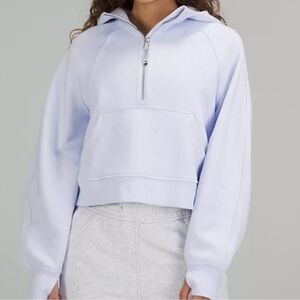 Lululemon Pastel Blue Oversized Half Zip Pullover Hoodie Size xs/s.